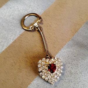 Rhinestone heart keychain
